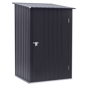 Small Metal Garden Shed, 3.3' x 3.4', Galvanized Steel, Lockable Tool Shed for Patio, Backyard, Lawn, Dark Gray