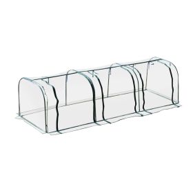 11.5' L x 3.25' W x 2.5' H PVC Metal Tunnel Garden Greenhouse Kit
