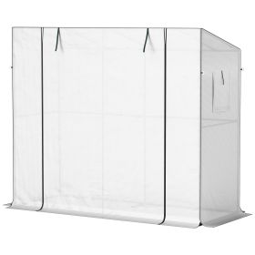 Walk-in Portable Greenhouse Small Greenhouse for Outdoors with UV-resistant PE Cover, 6.6' x 2.5' x 5.6' White
