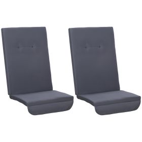 84A-052 Series Outdoor Porch Swing Cushions with Seat & Tufted Back, Backrest Ties, Set of 2 Replacement Cushions for Patio Furniture, Gray