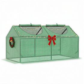 4' x 2' x 2' Portable Mini Greenhouse, Small Green House with PE Cover, Roll-up Zippered Windows for Indoor, Outdoor Garden, Green