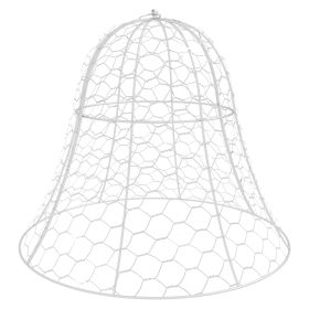 6 Pack Garden Cloches for Plants, 16" x 13" Metal Crop Cage, Plant Cages to Keep Animals Out, White