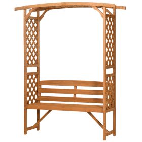 Patio Garden Bench, Wooden Bench, Outdoor Bench for Vines/Climbing Plants, Brown