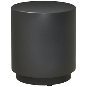 Lightweight Accent Table with Concrete Finish Round Side Table, Dark Gray
