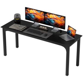 71" Computer Desk, Desktop Desk with Metal Legs, Black