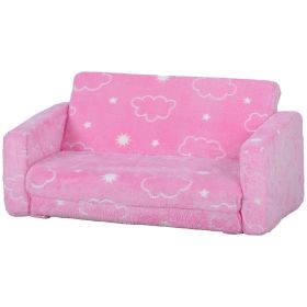 Couch with Glow in the Dark Cloud Pattern, Washable Cover, Pink