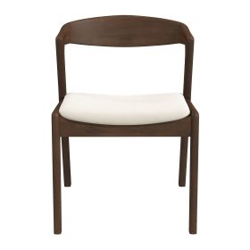 Dakota  Solid Wood Cream Velvet Dining Chair (Set Of 2)