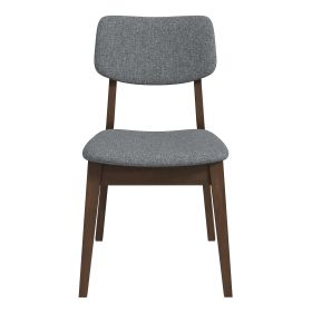 Carlos Dark Grey Fabric Solid Back Side Chair (Set Of 2)