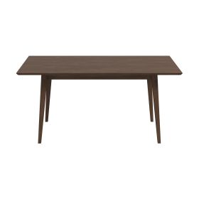 Levi Modern Style Solid Wood Rectangular Walnut Top Dining Table 63"
