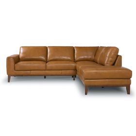 London Premium Genuine Leather Sectional Sofa Right Facing