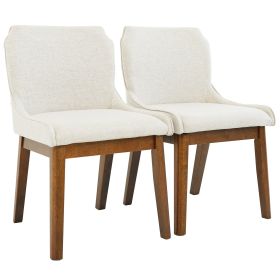 Ellis Dining Chair Set of 2 - Beige Fabric