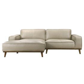 Kerrville Beige Leather Left Sectional Sofa