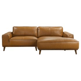 Kerrville Tan Leather Right Sectional Sofa