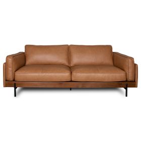 Utica Premium Genuine Leather Living Room Sofa with Metal Legs & Sustainable Materials