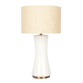 Cascade Glass Lamp Golden Base - Off White Glass Table Lamp