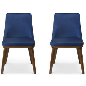 Clove Navy Blue Velvet Dining Chair (Set Of 2)