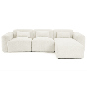 Haledon 3-Piece Sand Boucle Right Sectional Sofa