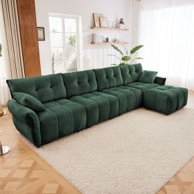 Modular 4-Seater Sofa With Ottoman,Configurable, Solid Wood Frame In Premium Chenille,High-Resilience Cushions,Ideal For Living Rooms, Home Offic