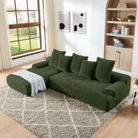 110.25x67'' Modern Upholstered L-Shape Sectional Sofa Couch, Modular Compressed Sofa with Free Combination for Living Room Bedroom, Melange Velve