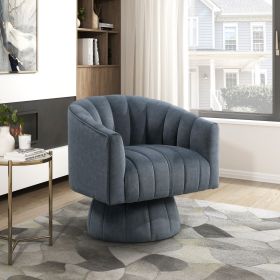 Dark Gray Velvet Accent Chair Modern Luxury Living Room Furniture, 1pc Swivel Chair Comfortable Barrel Back