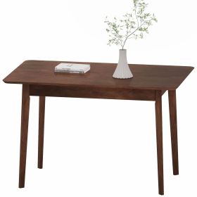 HOMCOM 47.2" Rectangle Dining Table for 4, Mid-Century Modern Kitchen Table with Rubber Wood Legs for Dining Room, Walnut