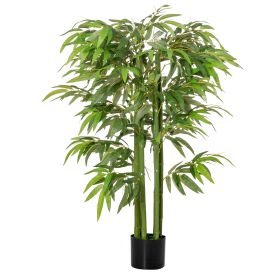 4.5FT Artificial Bamboo Tree, Decorative Faux Plant in Nursery Pot for Indoor or   Decor