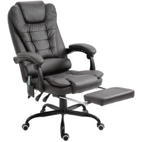 7-Point Vibrating Massage Office Chair High Back Massaging Office Desk Chair with Lumbar Support, Footrest, Gray