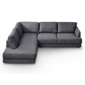 Glander Grey Fabric Left-Facing Sectional Sofa