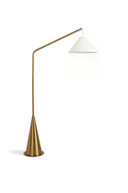 Lisbon Floor Lamp with On/Off Switch Coned Base Hanging White Shade