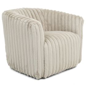 Mira Light Grey Soft Plush Fabric Swivel Chair