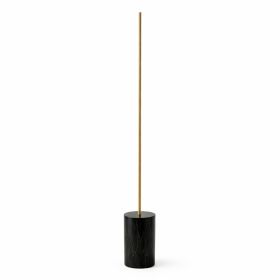 Prism Brassed Gold LED Floor Lamp with On/Off Switch Faux Marble Base