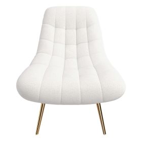 Aubrey French Boucle Lounge Chair (Color: White)