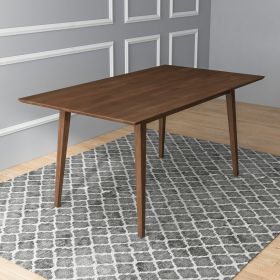 Mary Modern Style Solid Wood Rectangular Dining Kitchen Table 63" (Color: Walnut)