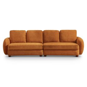 Paton 114.5'' Boucle Fabric Sofa (Color: Orange)