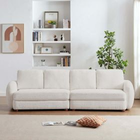 Paton 114.5'' Boucle Fabric Sofa (Color: Cream)